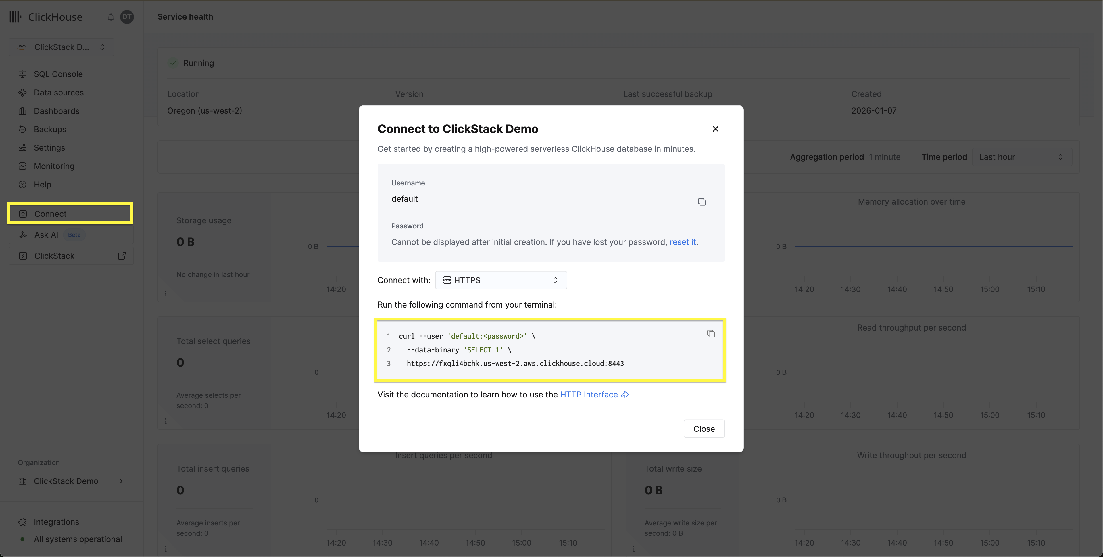 Подключение к ClickHouse Cloud